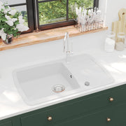 Gootsteen enkele bak graniet wit 780x500x310 mm