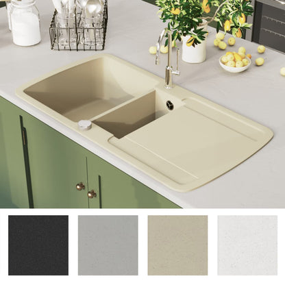 Gootsteen Dubbele Bakken Graniet Beige