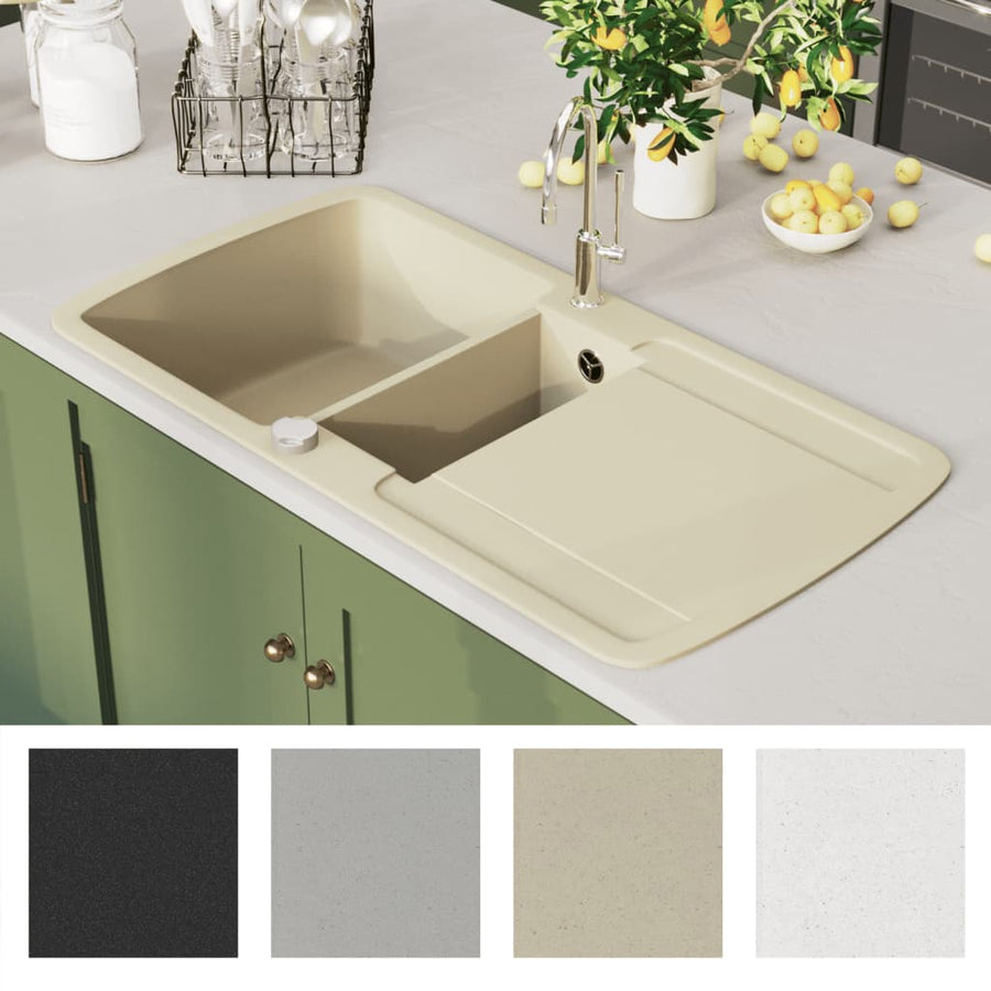 Gootsteen Dubbele Bakken Graniet Beige