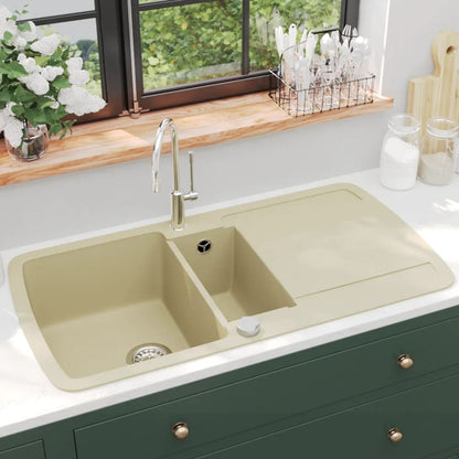 Gootsteen Dubbele Bakken Graniet Beige