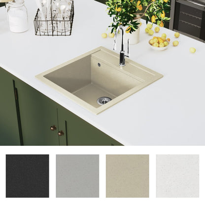 Gootsteen enkele bak graniet beige Beige