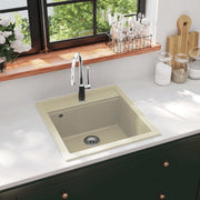 Gootsteen enkele bak 49x51 cm graniet beige