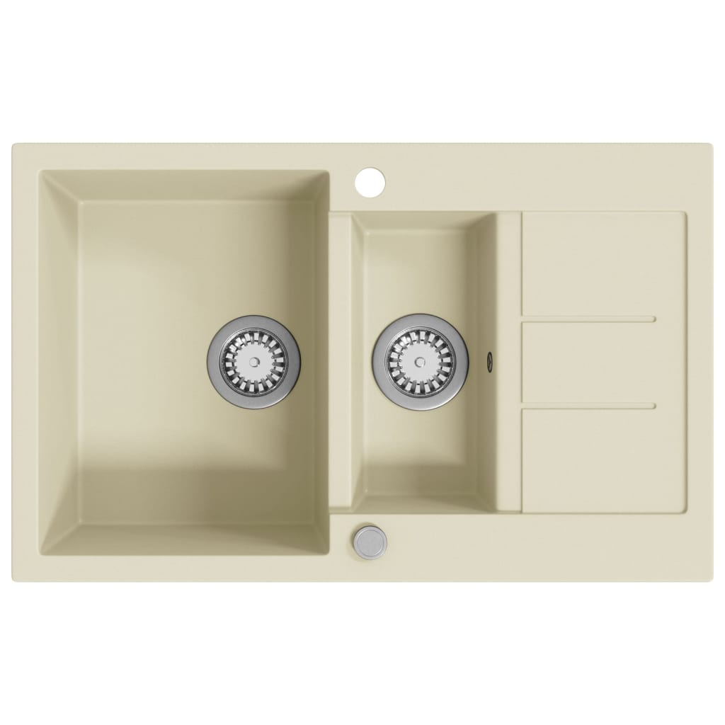 Gootsteen Dubbele Bakken Graniet Beige