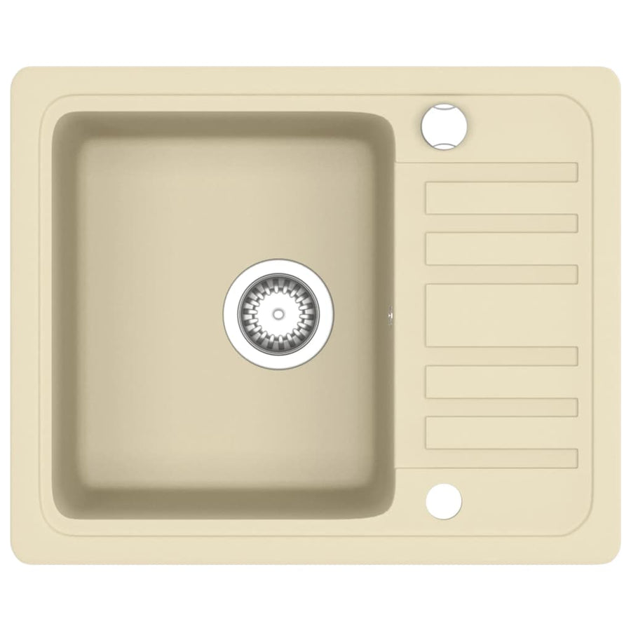 Gootsteen enkele bak graniet beige Beige