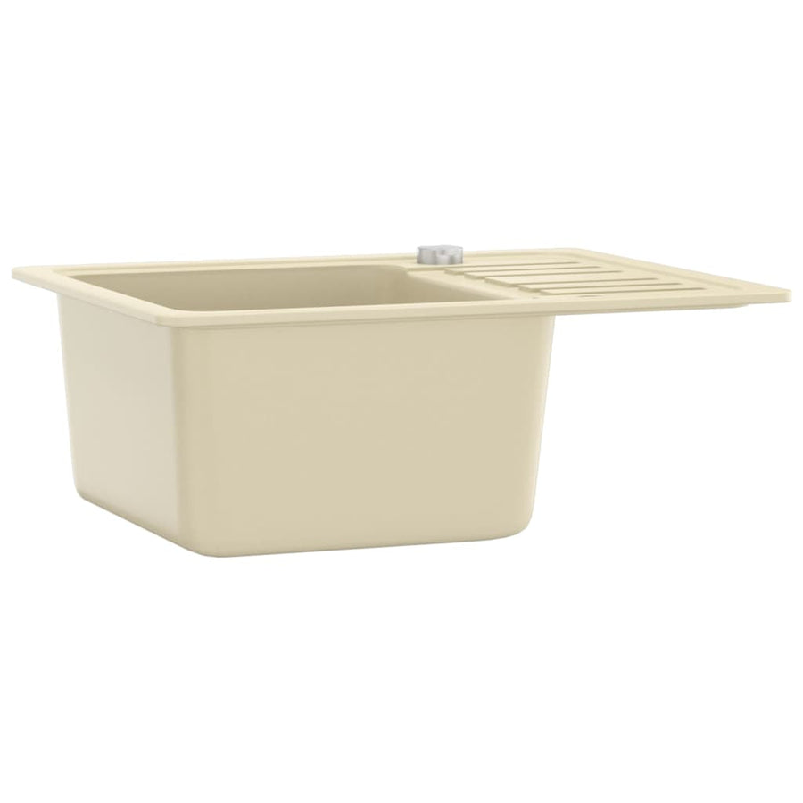 Gootsteen enkele bak graniet beige Beige