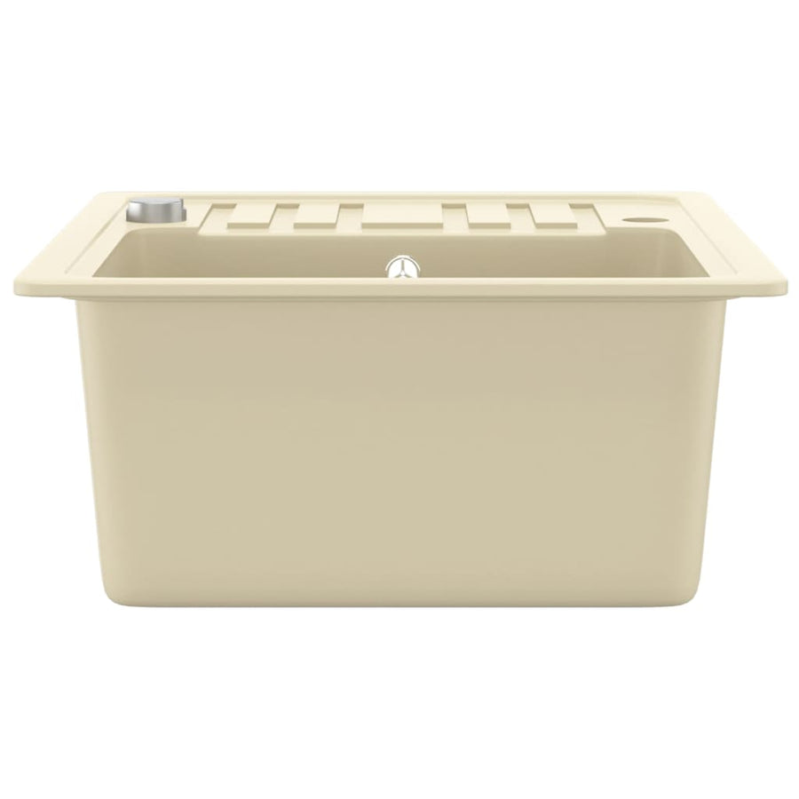 Gootsteen enkele bak graniet beige Beige