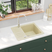 Gootsteen enkele bak 57.5x46x28 cm graniet beige