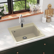 Gootsteen enkele bak 565x510x306 mm graniet beige