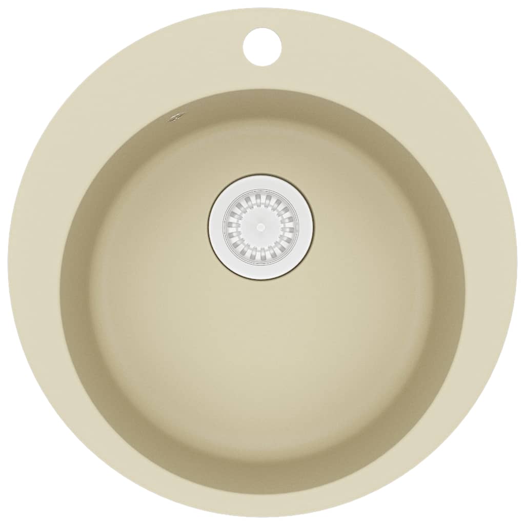 Gootsteen enkele bak rond graniet beige Beige