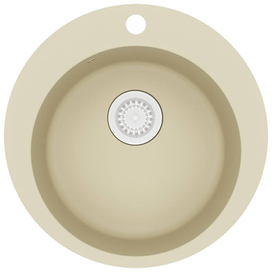 Gootsteen enkele bak rond graniet beige Beige