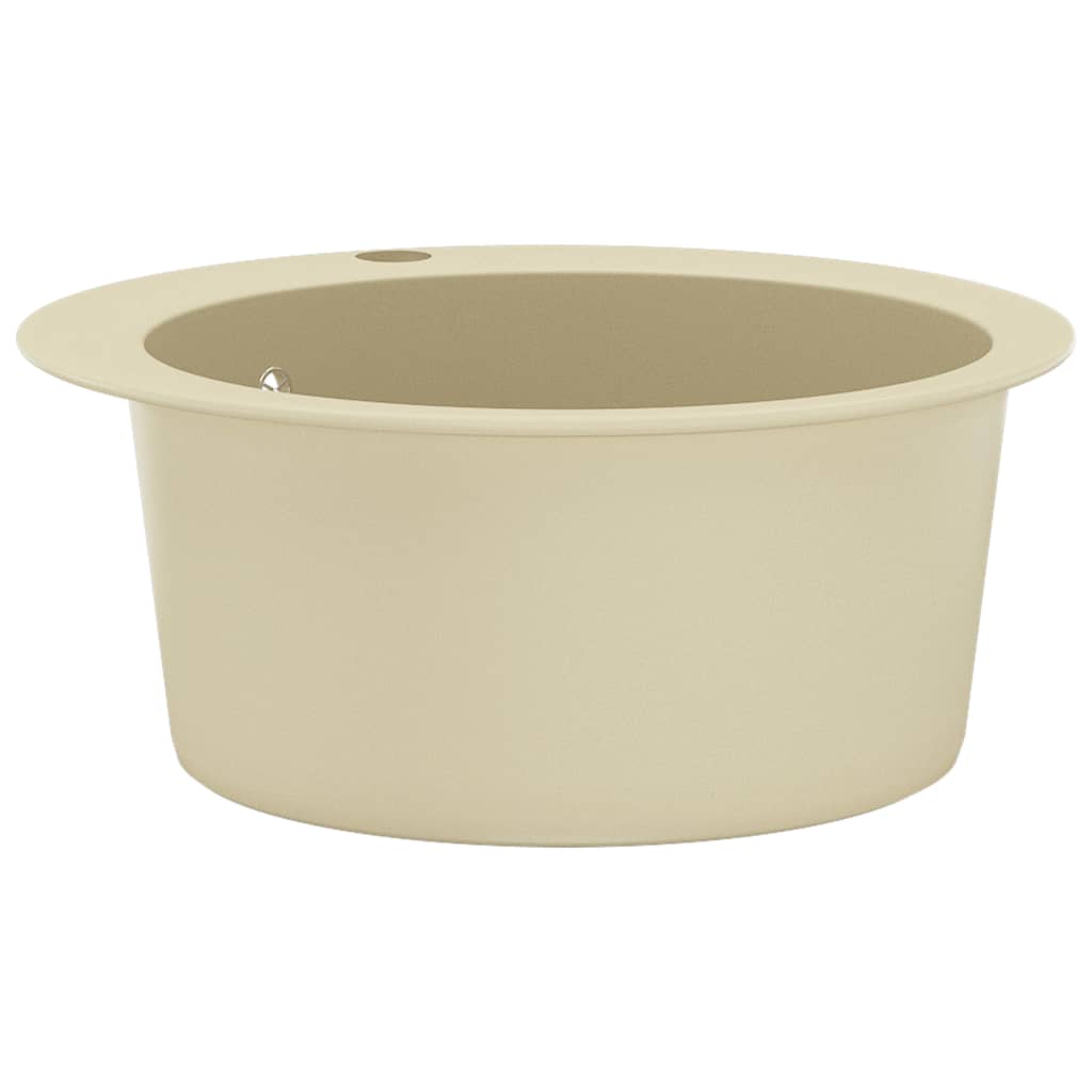 Gootsteen enkele bak rond graniet beige Beige