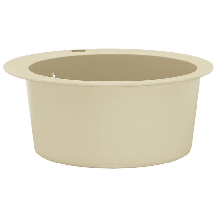 Gootsteen enkele bak rond graniet beige Beige