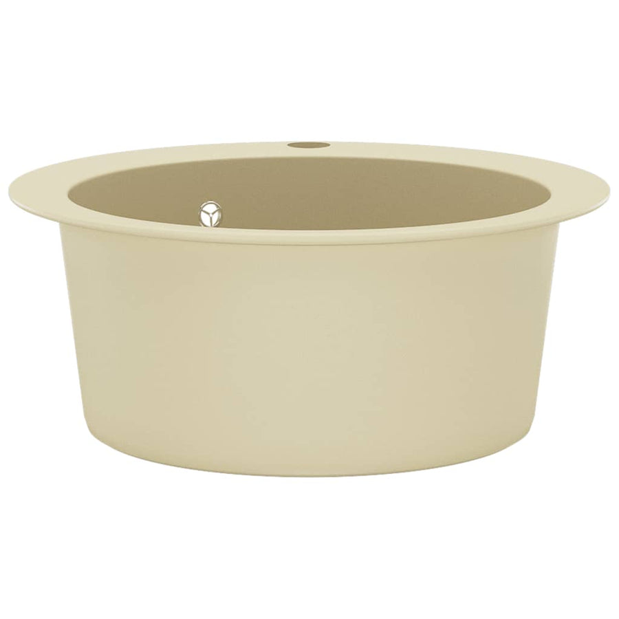 Gootsteen enkele bak rond graniet beige Beige