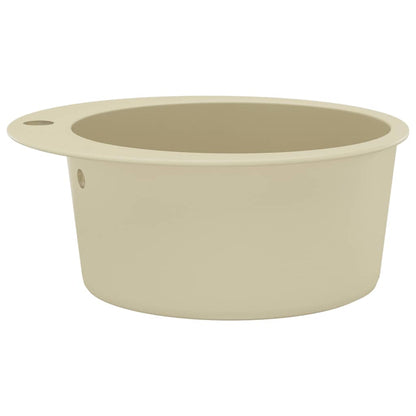 Gootsteen enkele bak rond graniet beige Beige