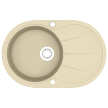 Gootsteen enkele bak ovaal graniet beige Beige