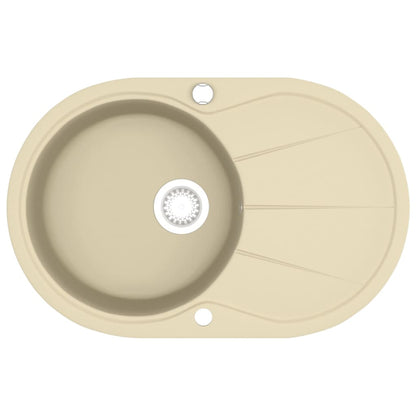 Gootsteen enkele bak ovaal graniet beige Beige