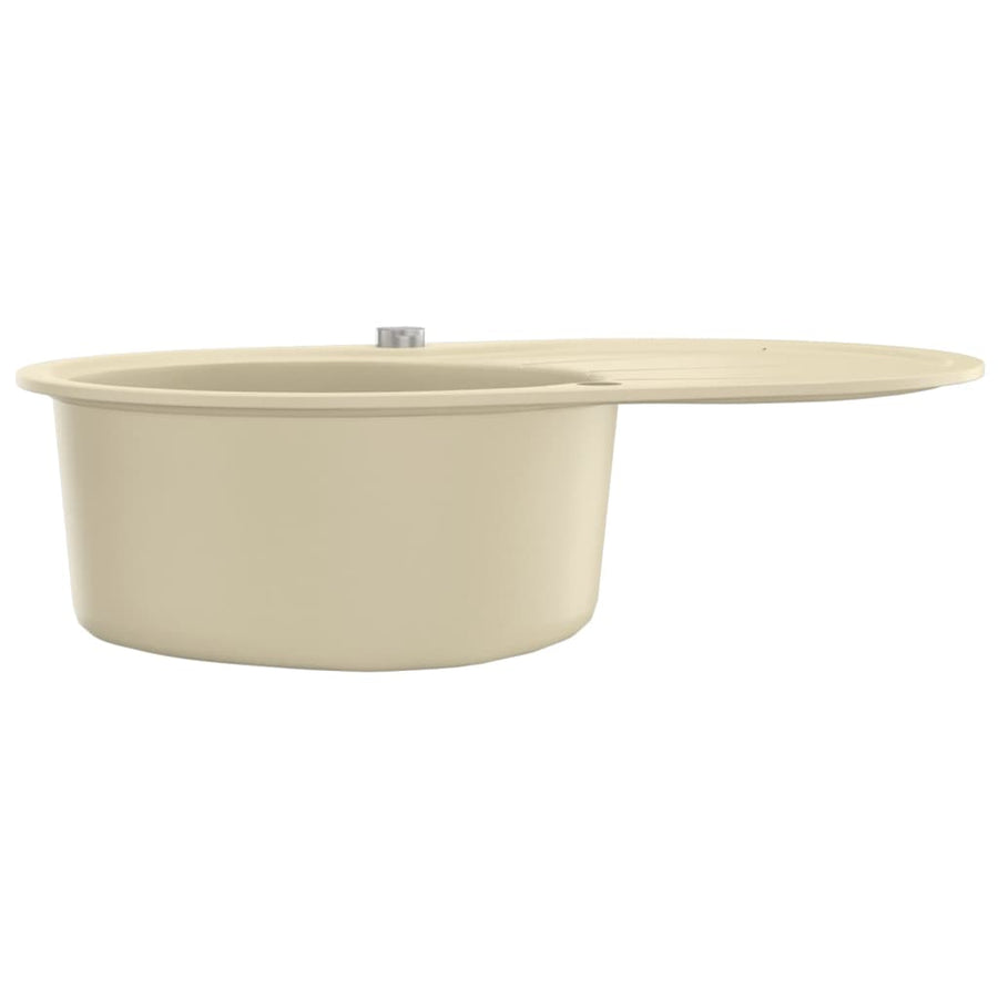 Gootsteen enkele bak ovaal graniet beige Beige