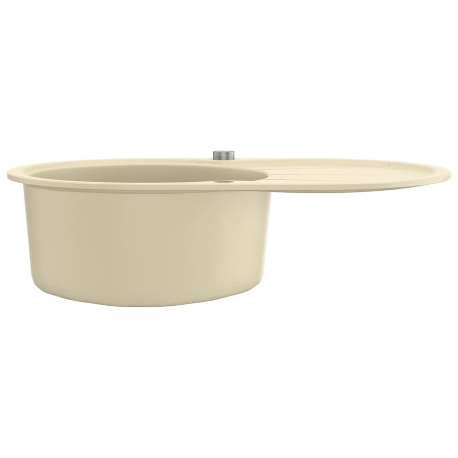 Gootsteen enkele bak ovaal graniet beige Beige