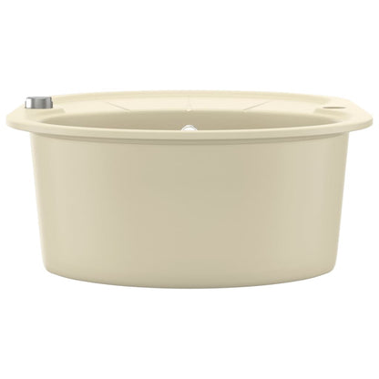 Gootsteen enkele bak ovaal graniet beige Beige