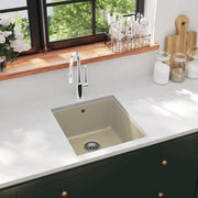 Gootsteen enkele bak 42x46x31 cm graniet beige