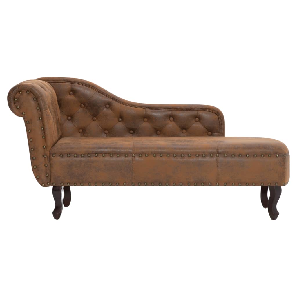 Chaise Longue Kunstsuède Bruin