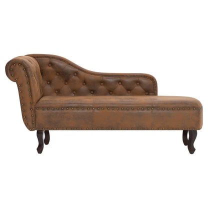 Chaise Longue Kunstsuède Bruin