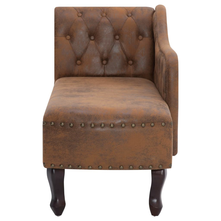 Chaise Longue Kunstsuède Bruin