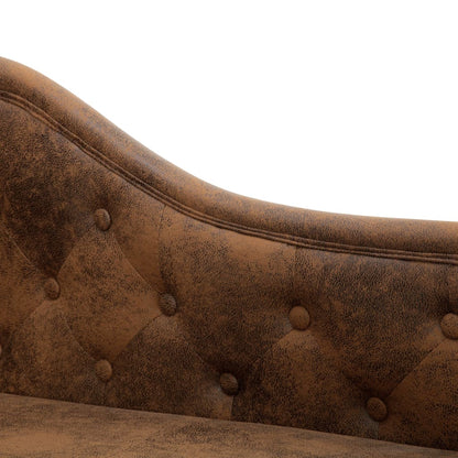 Chaise Longue Kunstsuède Bruin