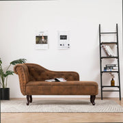 Chaise longue 162x56x77 cm kunstsuède bruin