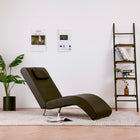 Chaise Longue Met Kussen Kunstleer Bruin 1