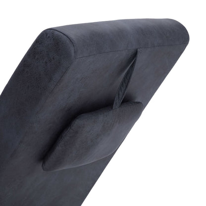 Chaise Longue Met Kussen Kunstsuède Grijs