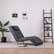 Chaise longue 144x59x79 cm kunstsuède grijs