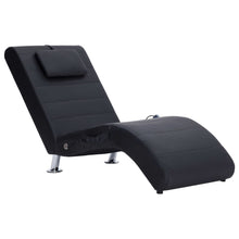 Massage Chaise Longue Met Kussen Kunstleer Zwart