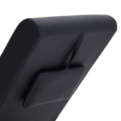 Massage Chaise Longue Met Kussen Kunstleer Zwart