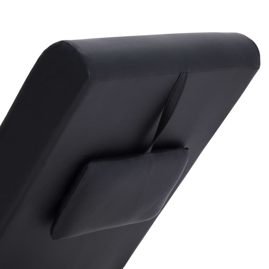 Massage Chaise Longue Met Kussen Kunstleer Zwart