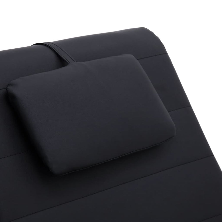 Massage Chaise Longue Met Kussen Kunstleer Zwart