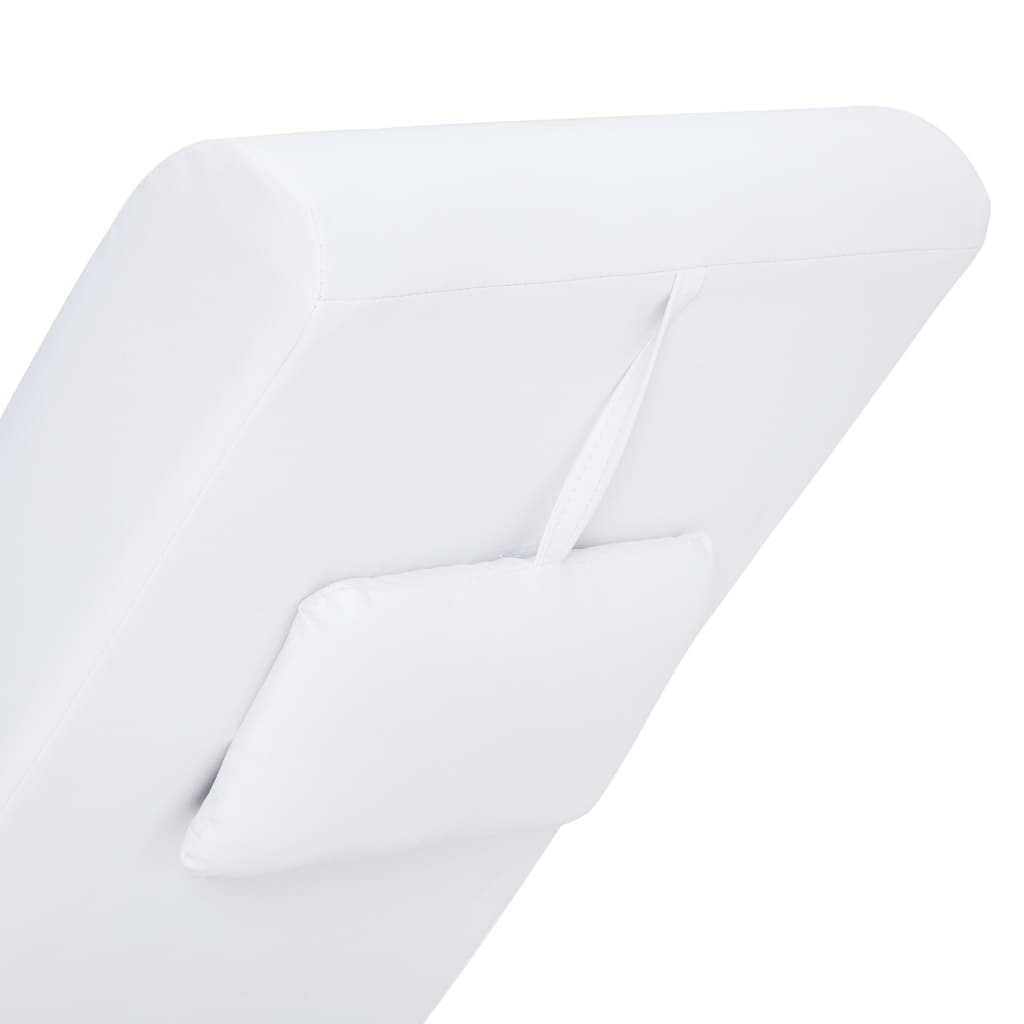 Massage Chaise Longue Met Kussen Kunstleer Wit