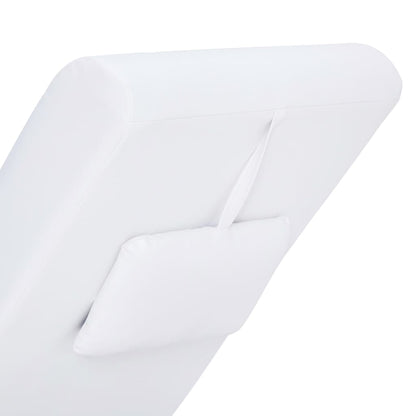 Massage Chaise Longue Met Kussen Kunstleer Wit