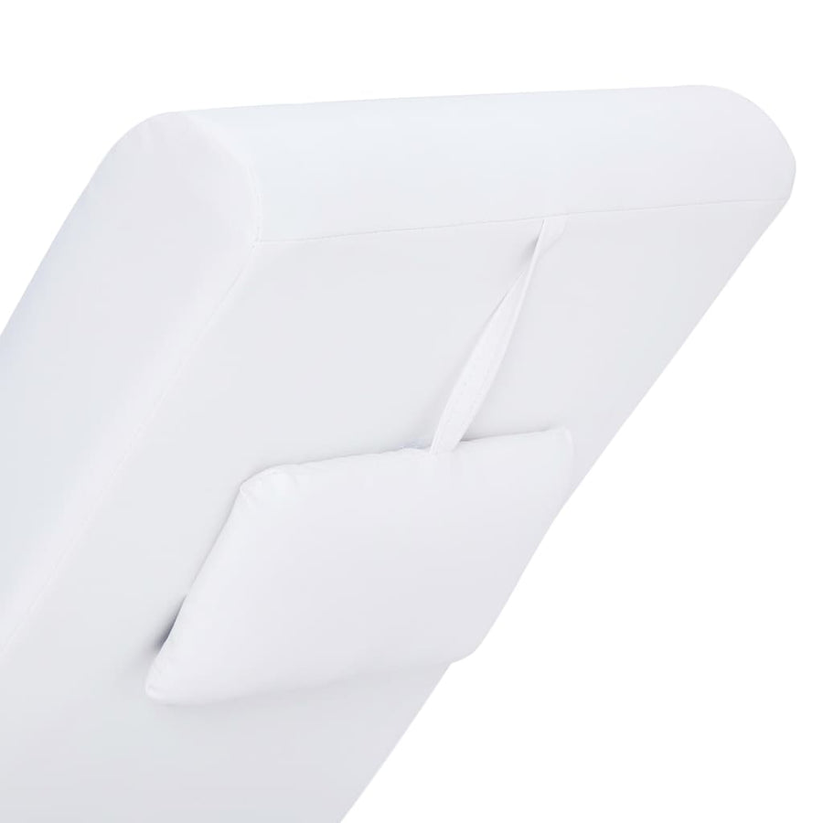 Massage Chaise Longue Met Kussen Kunstleer Wit