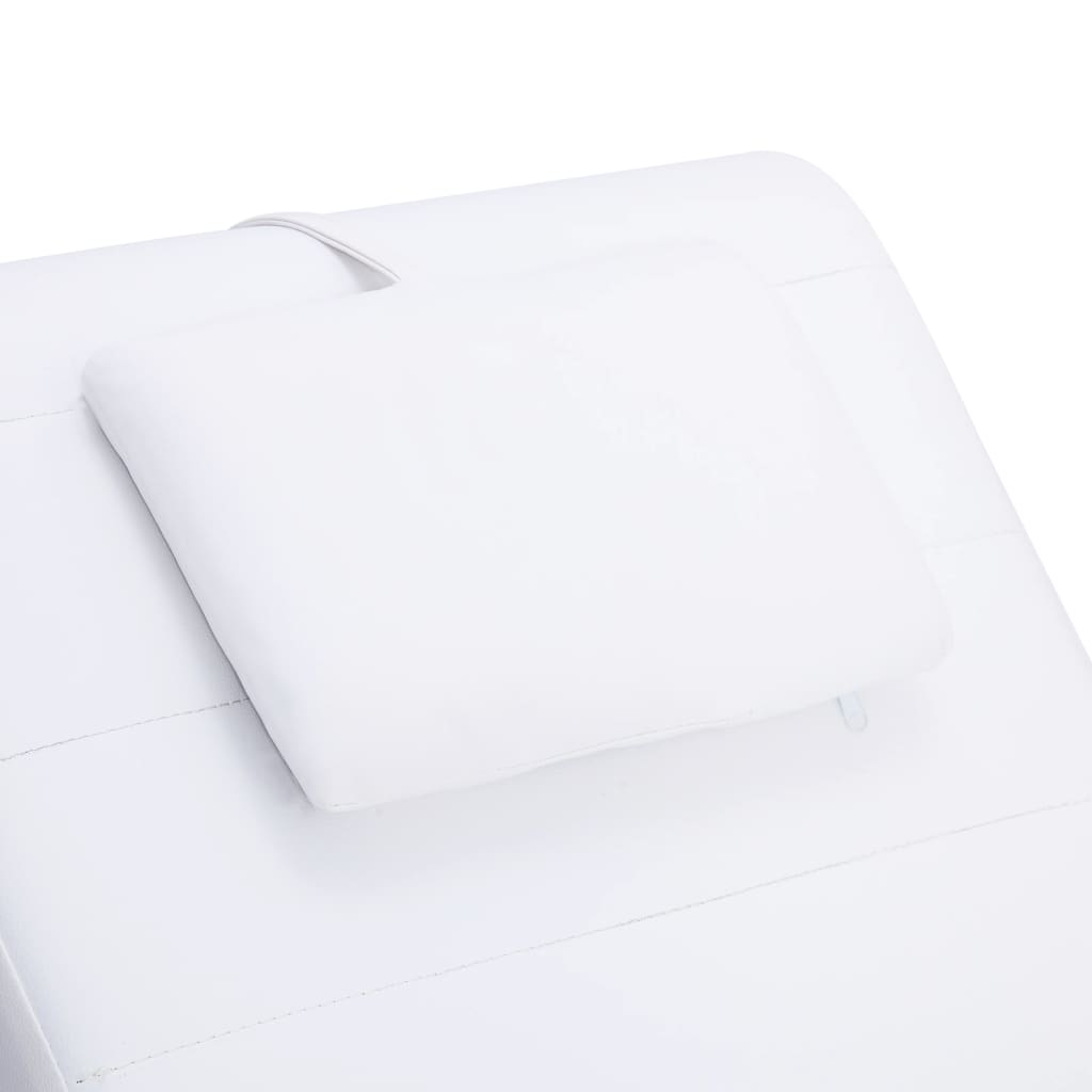 Massage Chaise Longue Met Kussen Kunstleer Wit