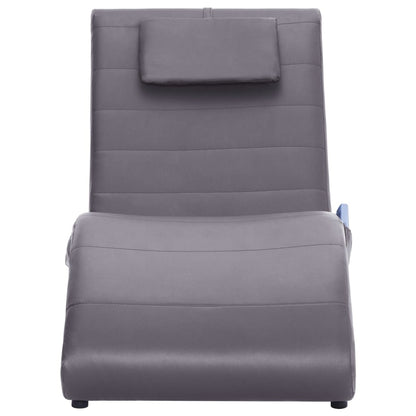 Massage Chaise Longue Met Kussen Kunstleer Grijs