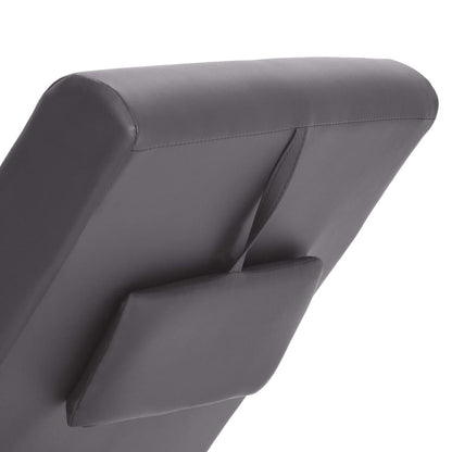 Massage Chaise Longue Met Kussen Kunstleer Grijs