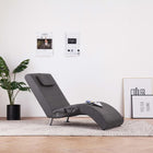 Massage Chaise Longue Met Kussen Kunstleer Grijs