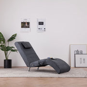 Massage chaise longue 144x59x79 cm kunstsuède grijs