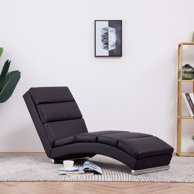 Chaise Longue Kunstleer Bruin