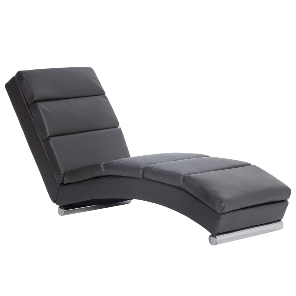 Chaise Longue Kunstleer Grijs