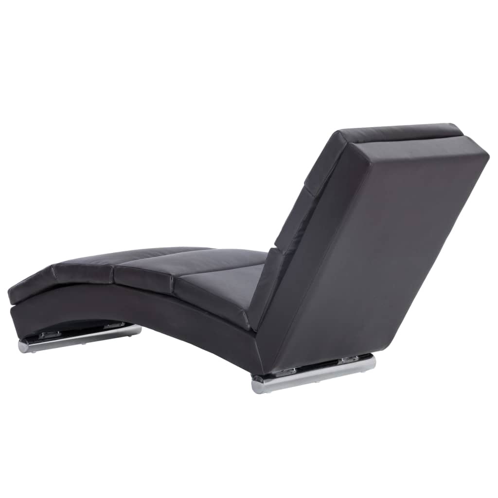 Chaise Longue Kunstleer Grijs