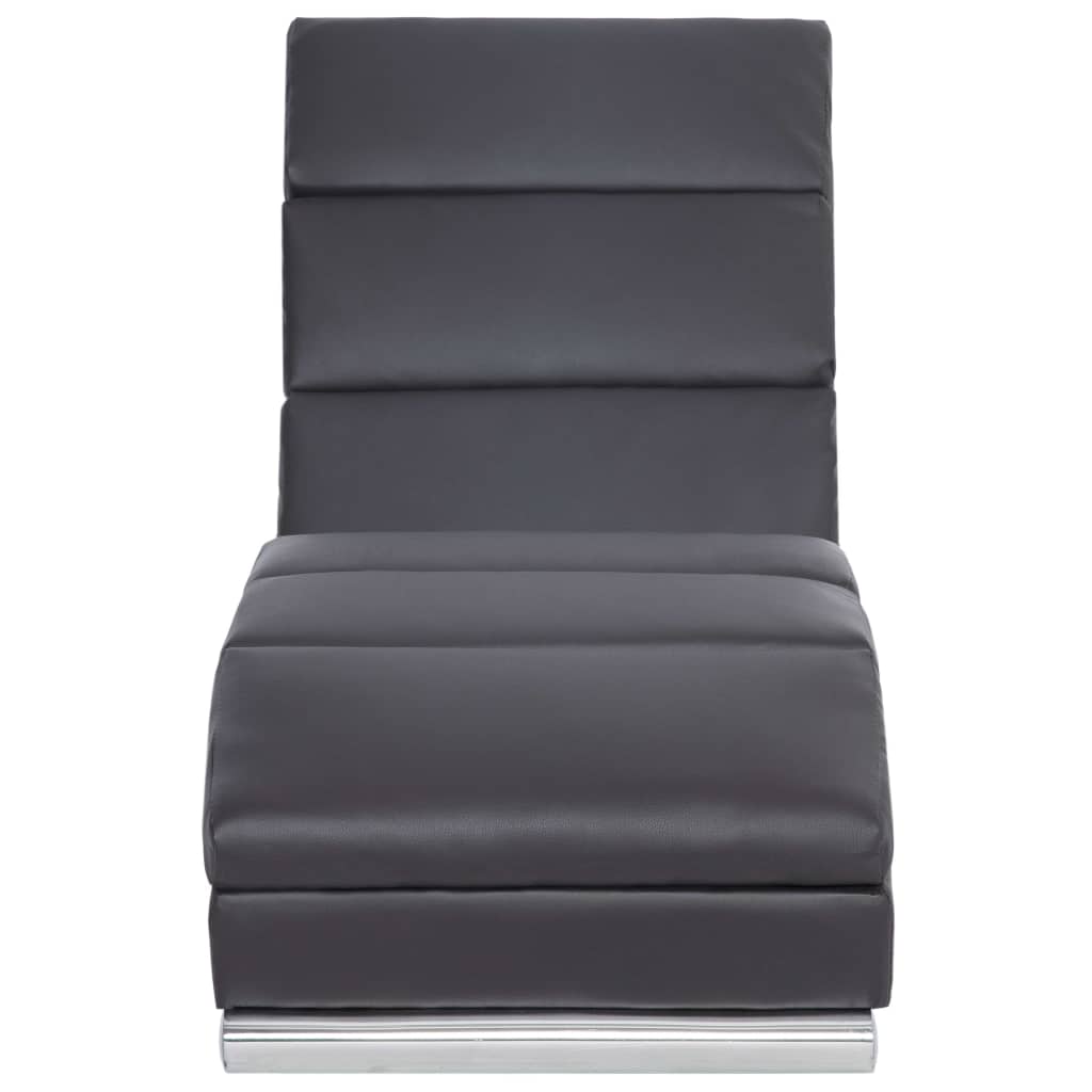 Chaise Longue Kunstleer Grijs