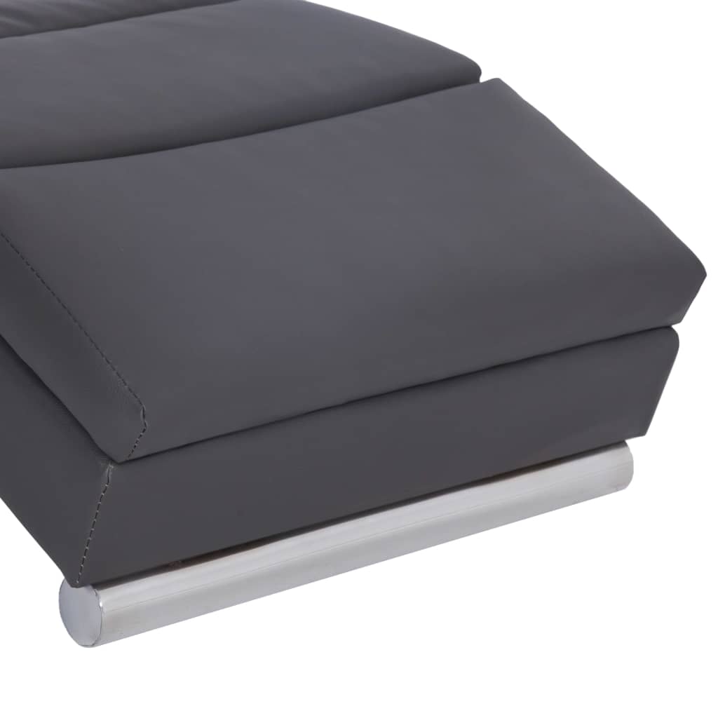 Chaise Longue Kunstleer Grijs