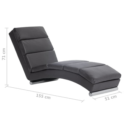 Chaise Longue Kunstleer Grijs